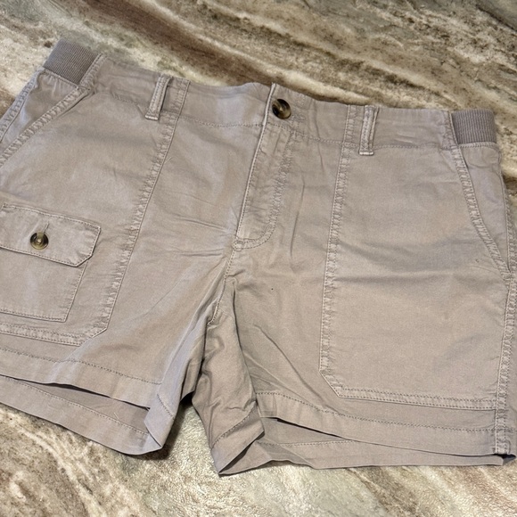 Casual Stretch Shorts - Light Blue, Olive, Coral, Tan - Picture 6 of 11